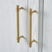 Load image into Gallery viewer, Solid Satin Brass Handle for Furniture or Cabinet Makeovers