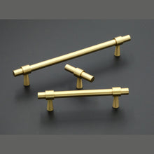 Load image into Gallery viewer, Solid Satin Brass Handle for Furniture or Cabinet Makeovers
