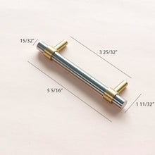 Load image into Gallery viewer, Two Toned Brass &amp; Stainless Steel Pull
