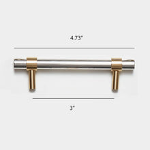 Load image into Gallery viewer, Two Toned Brass &amp; Stainless Steel Pull
